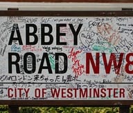 Placa de la calle de Abbey Road, Londres
